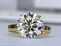 14 karaat geelgouden ring met 5,00 ct. diamant - afbeelding 6 van  11