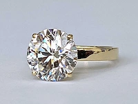 14 karaat geelgouden ring met 5,00 ct. diamant - afbeelding 2 van  11