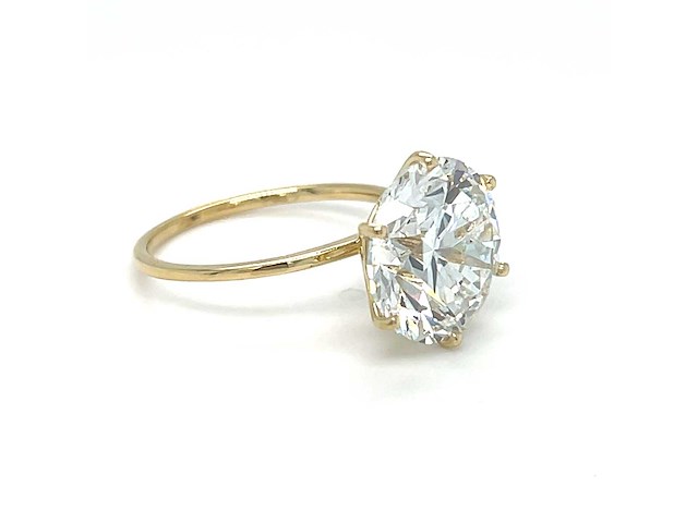 14 karaat geelgouden ring met 5,02 ct. diamant - afbeelding 1 van  3