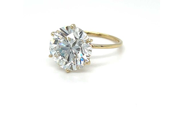 14 karaat geelgouden ring met 5,02 ct. diamant - afbeelding 2 van  3