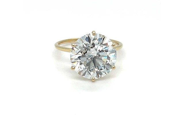 14 karaat geelgouden ring met 5,02 ct. diamant - afbeelding 3 van  3
