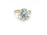 14 karaat geelgouden ring met 5,02 ct. diamant - afbeelding 3 van  3