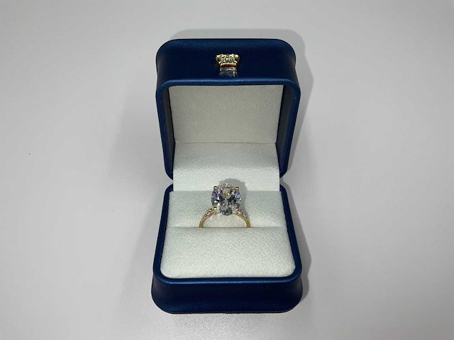 14 karaat geelgouden ring met 7,29 crt. diamant - afbeelding 3 van  12