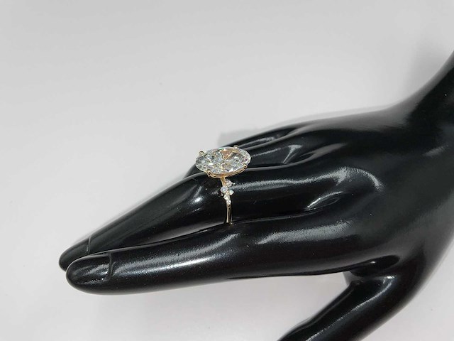 14 karaat geelgouden ring met 7,29 crt. diamant - afbeelding 7 van  12