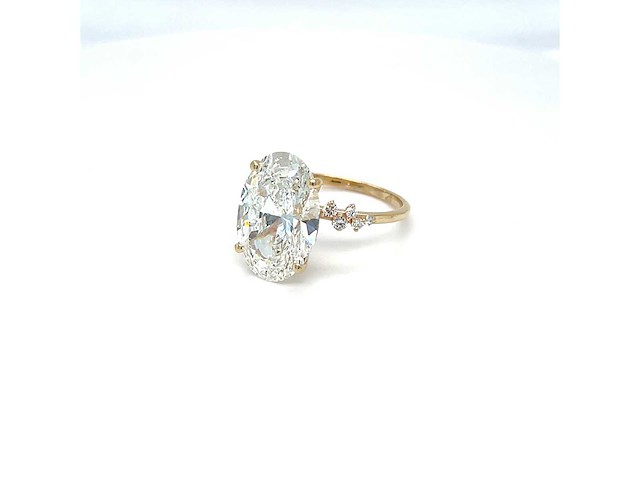 14 karaat geelgouden ring met 7,29 crt. diamant - afbeelding 9 van  12