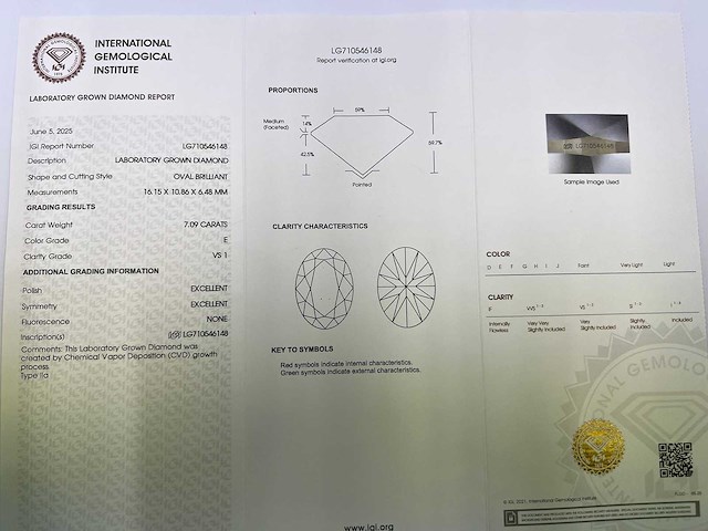 14 karaat geelgouden ring met 7,29 crt. diamant - afbeelding 8 van  12