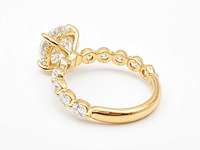 14 karaat geelgouden rong met 3,01 ct. diamant - afbeelding 4 van  4