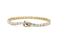 14 karaat geelgouden tennisarmband met 10,01 ct. diamant - afbeelding 2 van  2
