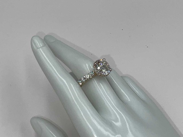 14 karaat geelgouden unieke ring met hoofddiamant 5,52 crt. - afbeelding 10 van  19