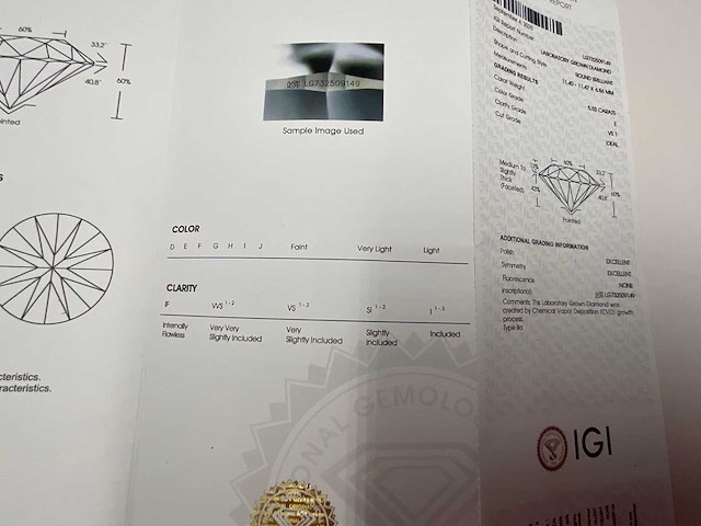 14 karaat geelgouden unieke ring met hoofddiamant 5,52 crt. - afbeelding 9 van  19