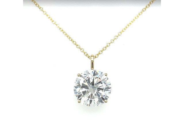14 karaat gouden ketting met 4,00 crt diamant - afbeelding 1 van  6