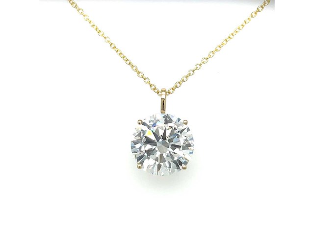 14 karaat gouden ketting met 4,00 crt diamant - afbeelding 5 van  6