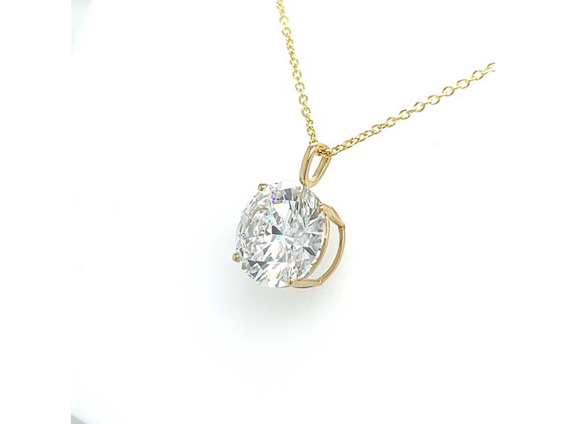 14 karaat gouden ketting met 4,00 crt diamant - afbeelding 6 van  6