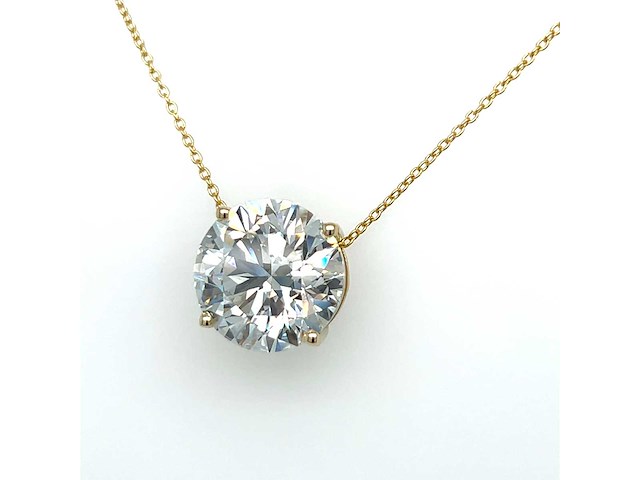 14 karaat gouden ketting met 4.04 crt diamant - afbeelding 1 van  7