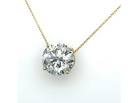 14 karaat gouden ketting met 4.04 crt diamant - afbeelding 1 van  7