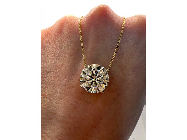 14 karaat gouden ketting met 4.04 crt diamant - afbeelding 3 van  7