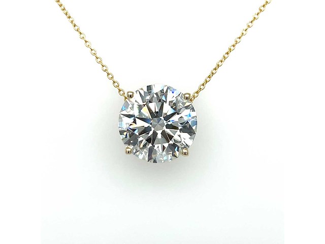 14 karaat gouden ketting met 4.04 crt diamant - afbeelding 4 van  7
