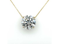 14 karaat gouden ketting met 4.04 crt diamant - afbeelding 4 van  7