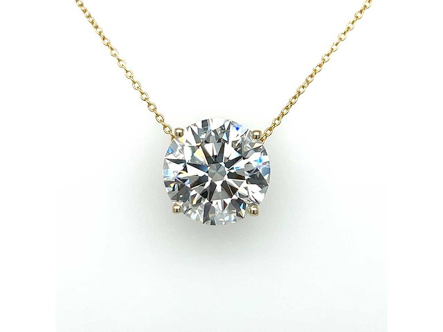 14 karaat gouden ketting met 4.04 crt diamant - afbeelding 7 van  7