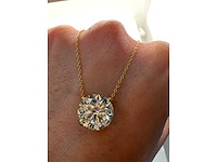 14 karaat gouden ketting met 4,09 crt diamant - afbeelding 3 van  8
