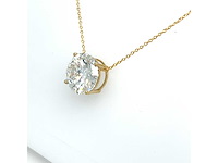 14 karaat gouden ketting met 4,09 crt diamant - afbeelding 5 van  8