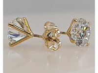 14 karaat gouden oorstekers met 3,06 crt diamant - afbeelding 4 van  4