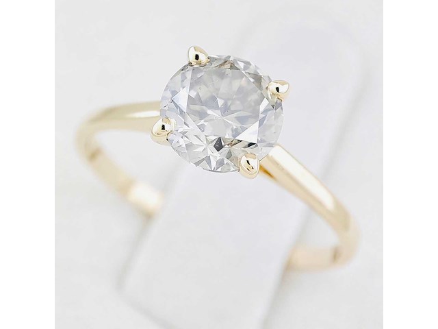 14 karaat gouden ring met 1,07 crt natuurlijke diamant - afbeelding 1 van  6