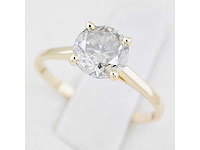14 karaat gouden ring met 1,07 crt natuurlijke diamant - afbeelding 1 van  6
