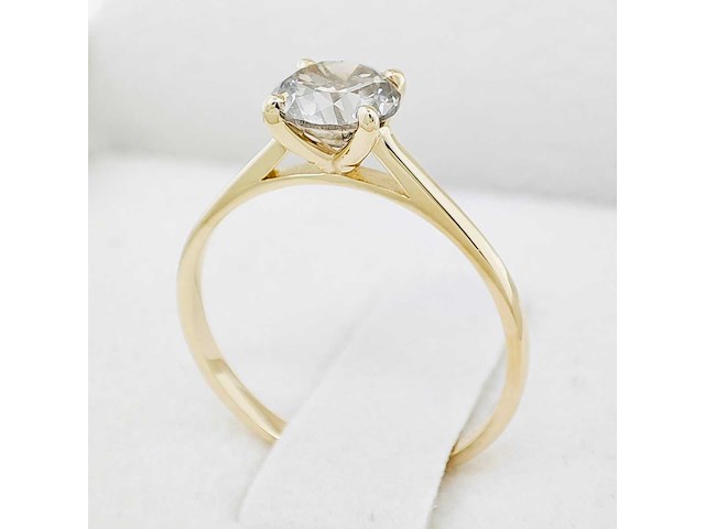 14 karaat gouden ring met 1,07 crt natuurlijke diamant - afbeelding 5 van  6
