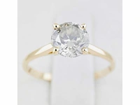 14 karaat gouden ring met 1,07 crt natuurlijke diamant - afbeelding 3 van  6