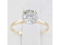 14 karaat gouden ring met 1,07 crt natuurlijke diamant - afbeelding 4 van  6