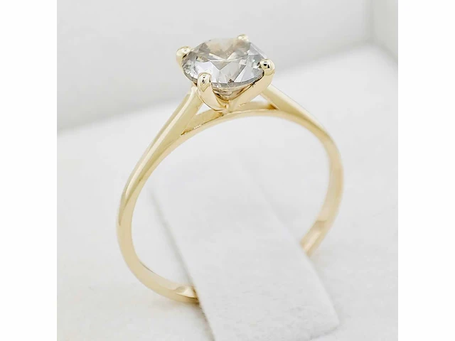 14 karaat gouden ring met 1,07 crt natuurlijke diamant - afbeelding 6 van  6