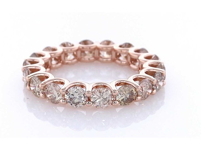 14 karaat roségouden eeuwigheidsring met 3,13 ct. natuurlijke diamant - afbeelding 1 van  5