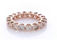 14 karaat roségouden eeuwigheidsring met 3,13 ct. natuurlijke diamant - afbeelding 1 van  5