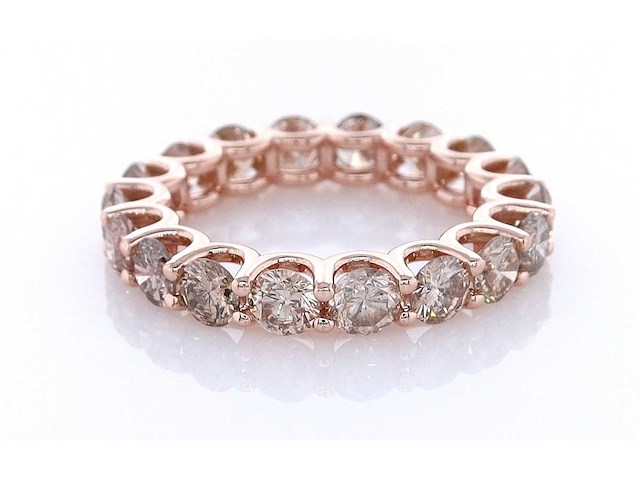 14 karaat roségouden eeuwigheidsring met 3,13 ct. natuurlijke diamant - afbeelding 3 van  5