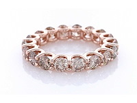 14 karaat roségouden eeuwigheidsring met 3,13 ct. natuurlijke diamant - afbeelding 3 van  5