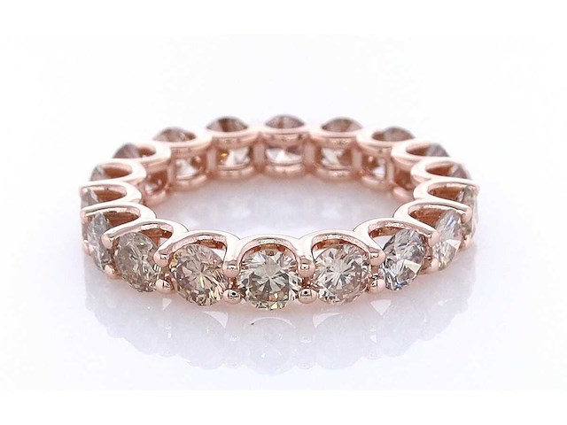 14 karaat roségouden eeuwigheidsring met 3,13 ct. natuurlijke diamant - afbeelding 4 van  5