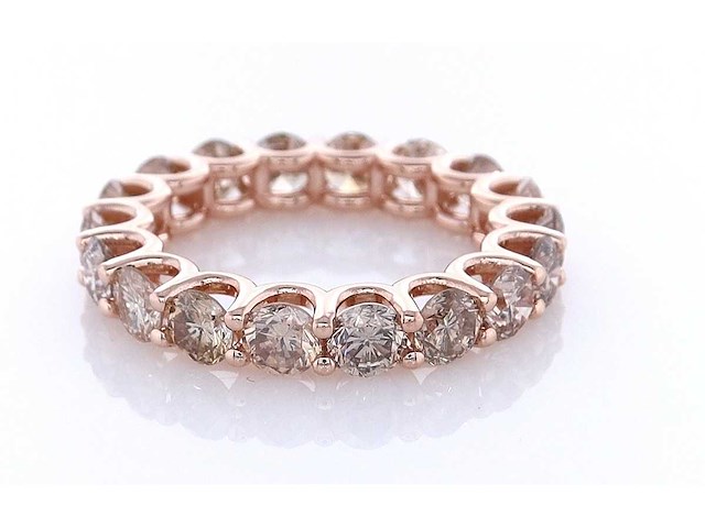 14 karaat roségouden eeuwigheidsring met 3,13 ct. natuurlijke diamant - afbeelding 5 van  5