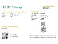 14 karaat roségouden kettinghanger met 2,61 crt. diamant - afbeelding 2 van  7