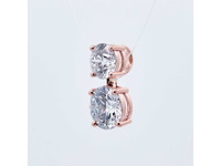 14 karaat roségouden kettinghanger met 2,61 crt. diamant - afbeelding 3 van  7