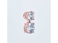 14 karaat roségouden kettinghanger met 2,61 crt. diamant - afbeelding 4 van  7