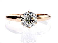 14 karaat roségouden ring met 1,21 ct. natuurlijke diamant