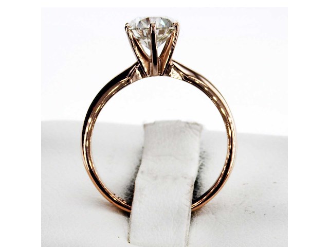 14 karaat roségouden ring met 1,21 ct. natuurlijke diamant - afbeelding 7 van  7