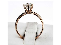14 karaat roségouden ring met 1,21 ct. natuurlijke diamant - afbeelding 7 van  7