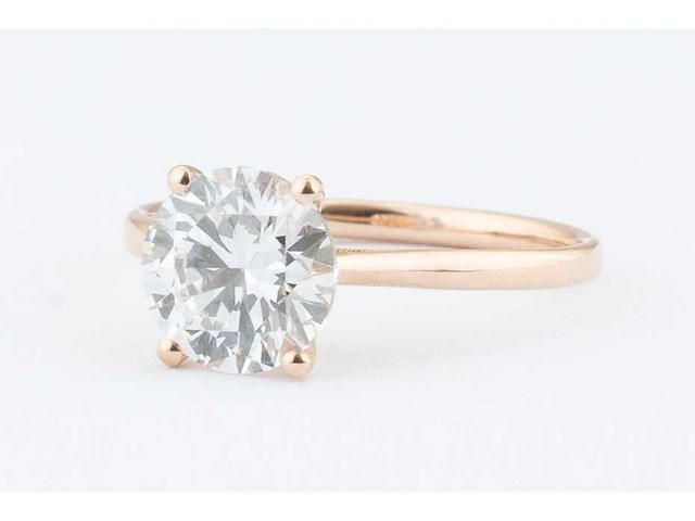 14 karaat rosegouden ring met 1,51 crt diamant - afbeelding 1 van  6