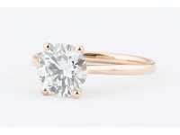 14 karaat rosegouden ring met 1,51 crt diamant - afbeelding 1 van  6