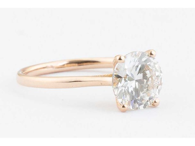14 karaat rosegouden ring met 1,51 crt diamant - afbeelding 3 van  6
