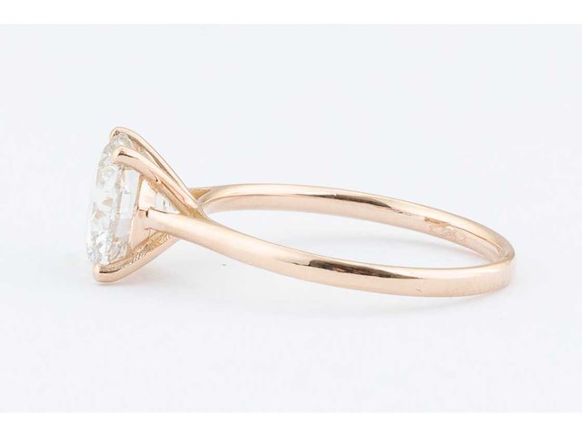 14 karaat rosegouden ring met 1,51 crt diamant - afbeelding 5 van  6