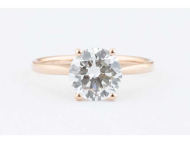 14 karaat rosegouden ring met 1,51 crt diamant - afbeelding 6 van  6