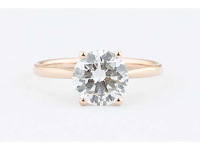 14 karaat rosegouden ring met 1,51 crt diamant - afbeelding 6 van  6